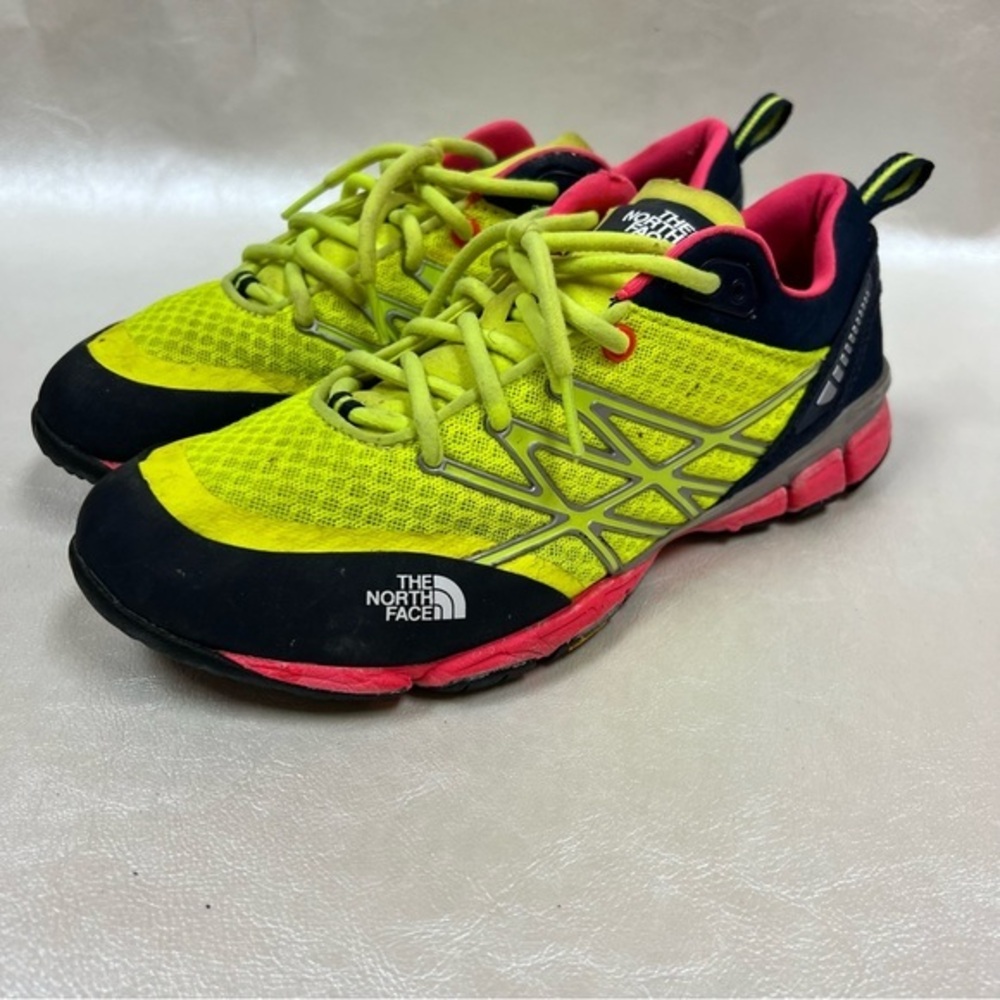 The North Face Yellow and Pink Athletic Shoes
